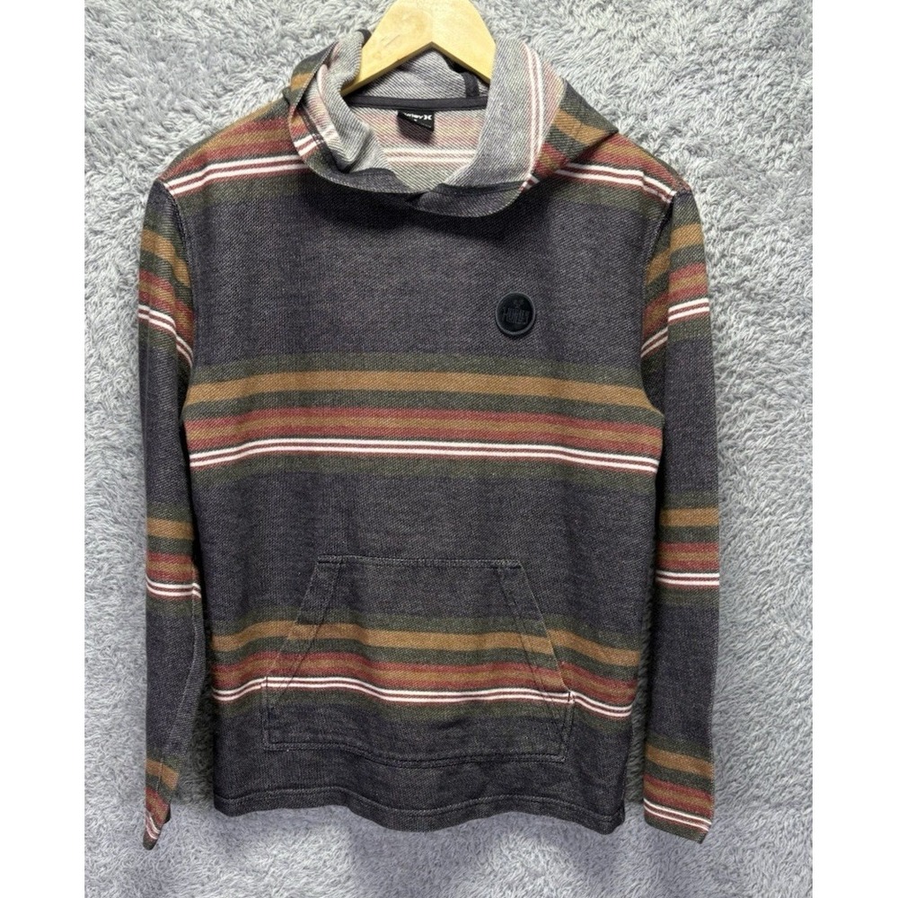 Hurley Men's Small Stripe Modern Surf Poncho Hoodie Long‎ Sleeve Surfer